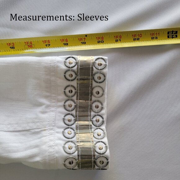 CHICO’s TOP BEADED LILO SILVER MEDALLION JACKET W/Silver Tunic (Size: 2) - Picture 13 of 16